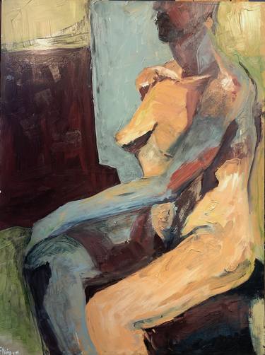 Original Abstract Expressionism Nude Paintings by Hayley Tolkin