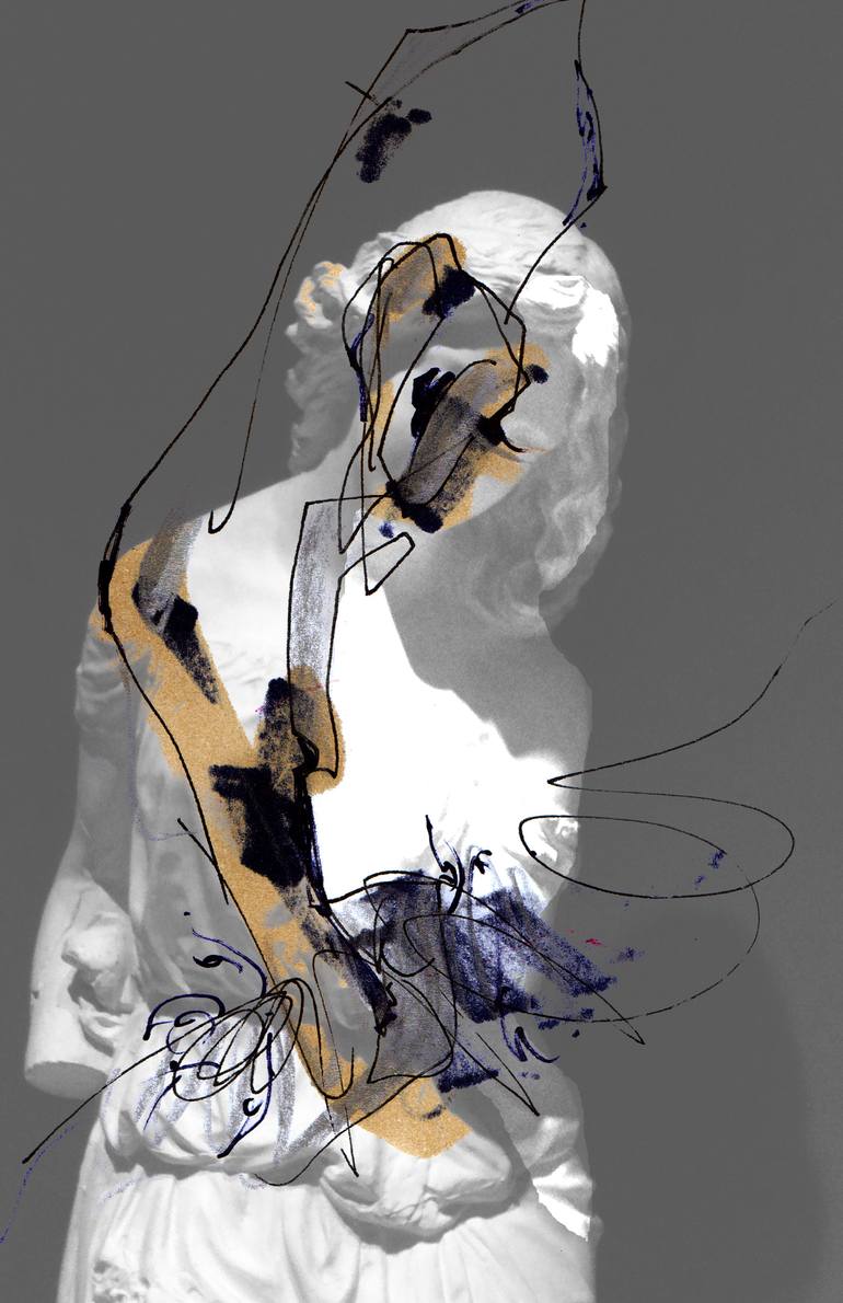 Original Abstract Performing Arts Drawing by Hogto Louso