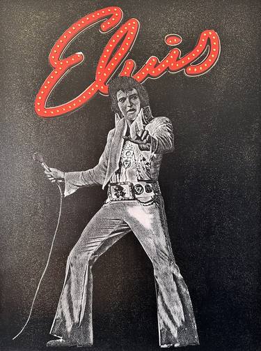 Elvis Presley - Mix media Collage thumb