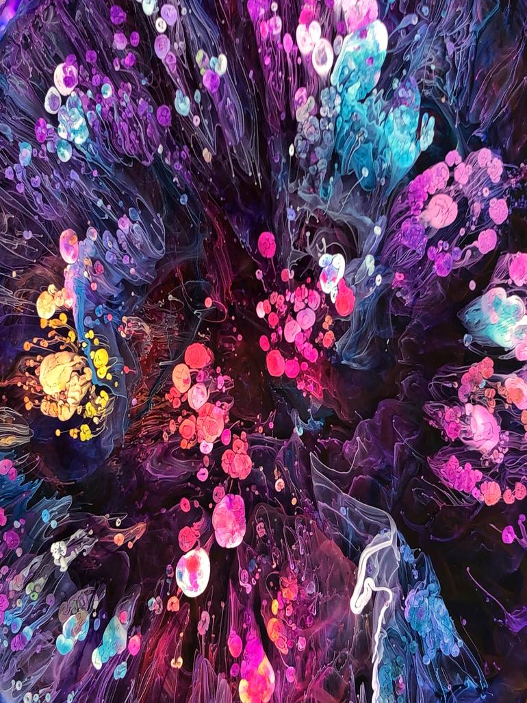 Pouring Art -Macro photo of resin and Alcohol Ink Photography by