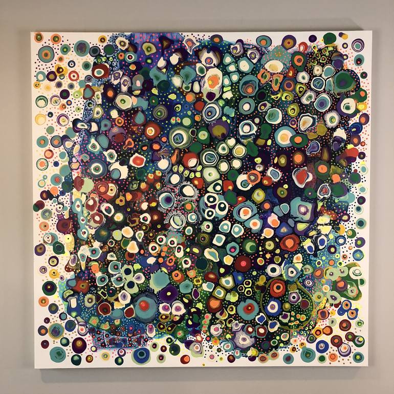 Multicolor Acrylic dots Painting by Erika C Brothers | Saatchi Art