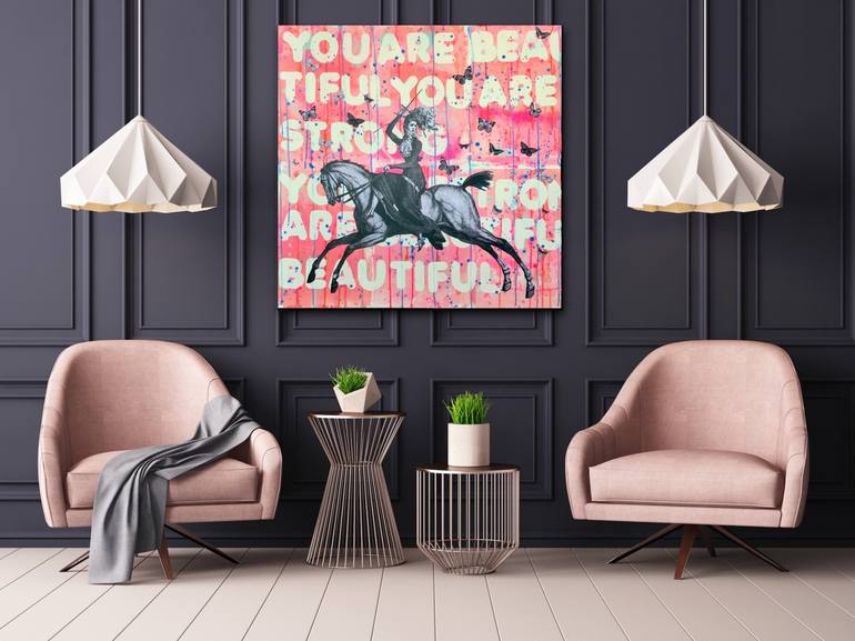 Original Horse Collage by Erika C Brothers