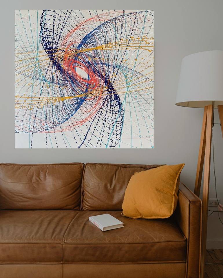 Original Abstract Geometric Painting by Erika C Brothers