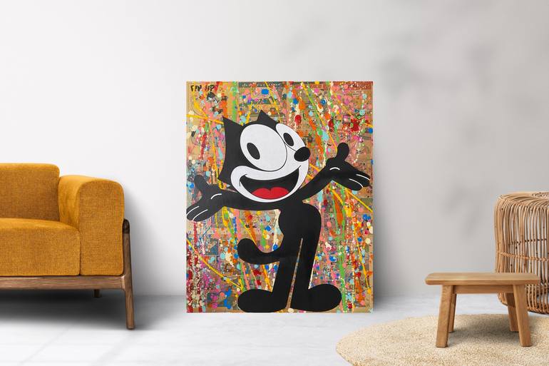 ▷ Painting Felix the cat by Kedarone