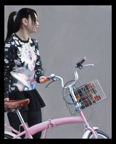 Original Figurative Bicycle Paintings by Michael Harris