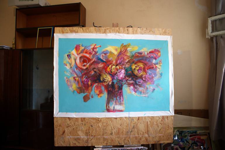 Original Expressionism Floral Painting by Igor Kudelin