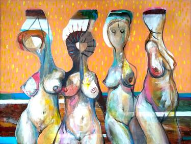 Original Expressionism Women Paintings by Igor Kudelin