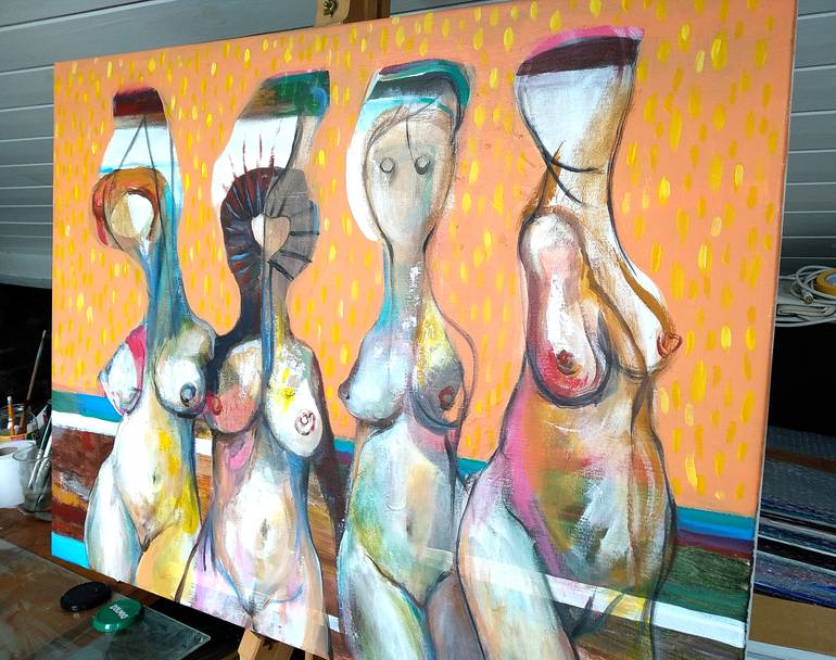 Original Expressionism Women Painting by Igor Kudelin