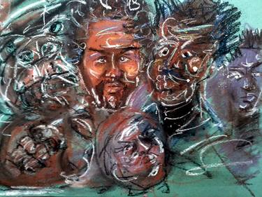 Print of Expressionism People Paintings by Bob Usoroh