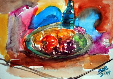 Print of Expressionism Food & Drink Paintings by Bob Usoroh