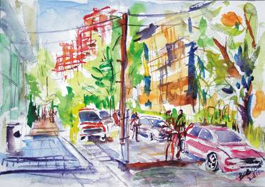 Print of Expressionism Cities Paintings by Bob Usoroh