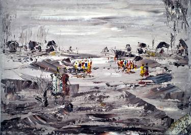 Print of Expressionism Places Paintings by Bob Usoroh