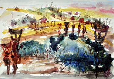 Print of Expressionism Landscape Paintings by Bob Usoroh