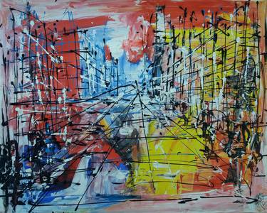 Original Expressionism Architecture Paintings by Bob Usoroh