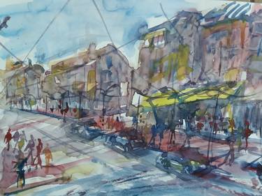 Print of Expressionism Architecture Paintings by Bob Usoroh