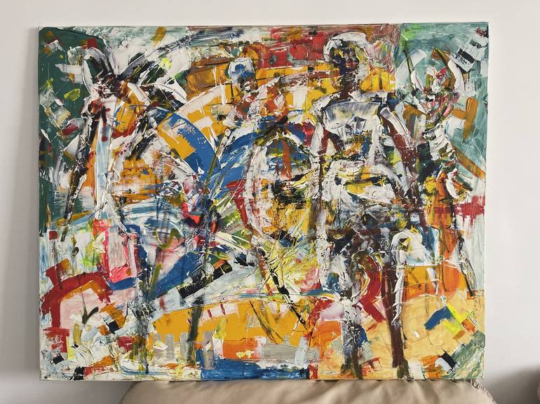 Original Expressionism Music Painting by Bob Usoroh