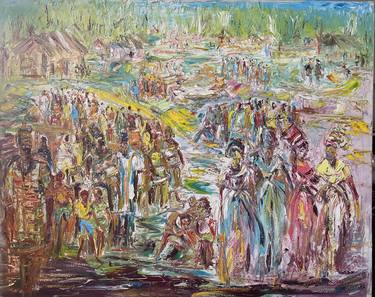 Print of Expressionism Rural life Paintings by Bob Usoroh