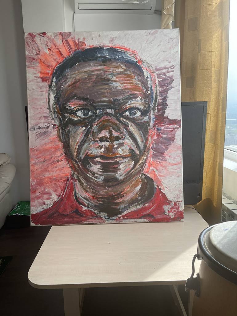 Original Expressionism Portrait Painting by Bob Usoroh