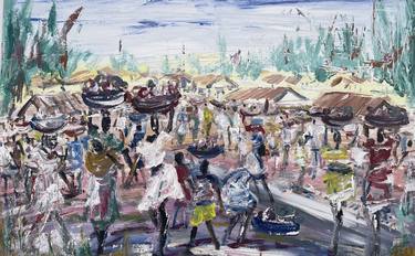 Print of Expressionism Places Paintings by Bob Usoroh