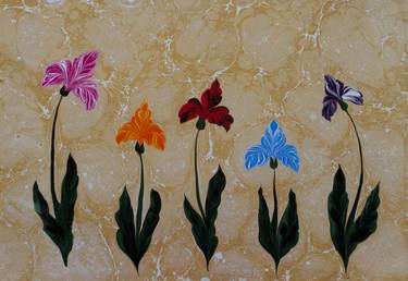 Print of Floral Paintings by Mukadder Kavas Sanatının Elçisi
