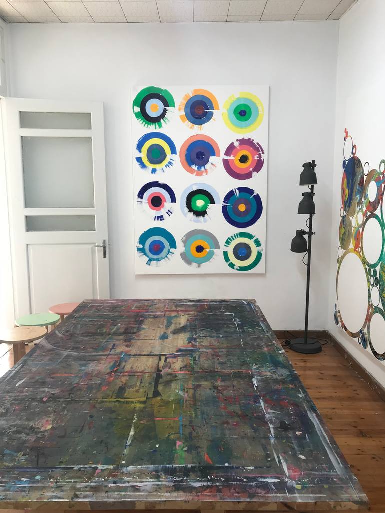 Original Pop Art Abstract Painting by Eleni Pratsi