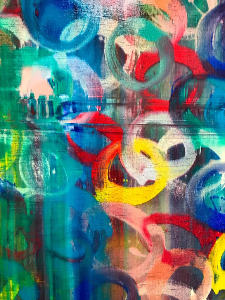 Original Abstract Expressionism Abstract Painting by Eleni Pratsi