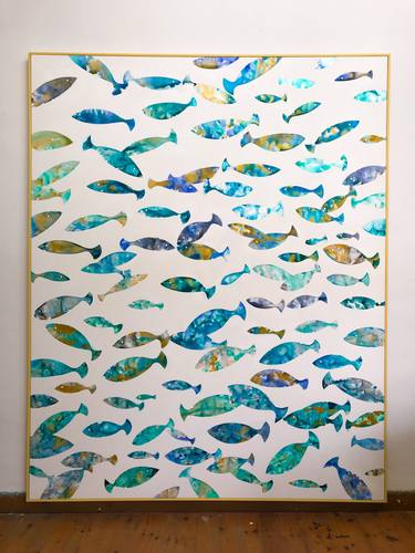 Print of Abstract Expressionism Fish Paintings by Eleni Pratsi