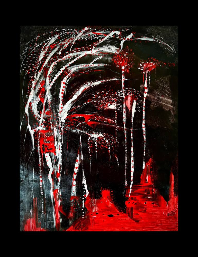 Original Abstract Floral Painting by Agnieszka Kukawska