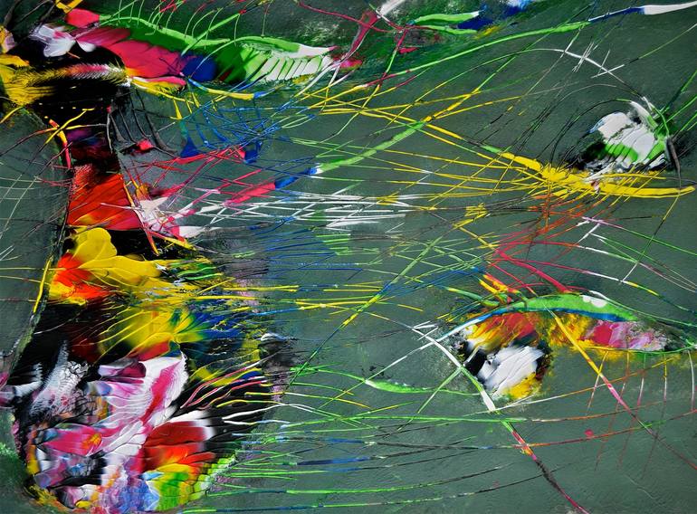 Original Abstract Painting by Agnieszka Kukawska | Abstract Expressionism Art on Paper | The Flight of Colors