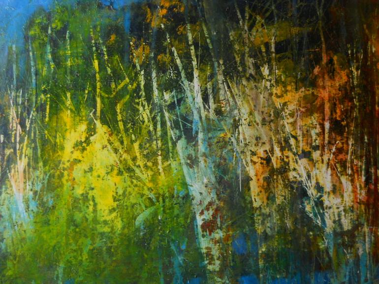 Luci nel bosco Painting by Luigi Caruso | Saatchi Art