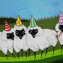 Close up of Party in the Pasture Sheep