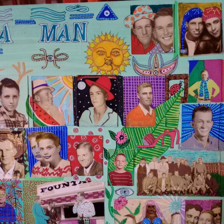 Original Contemporary Men Mixed Media by Jo Potocki