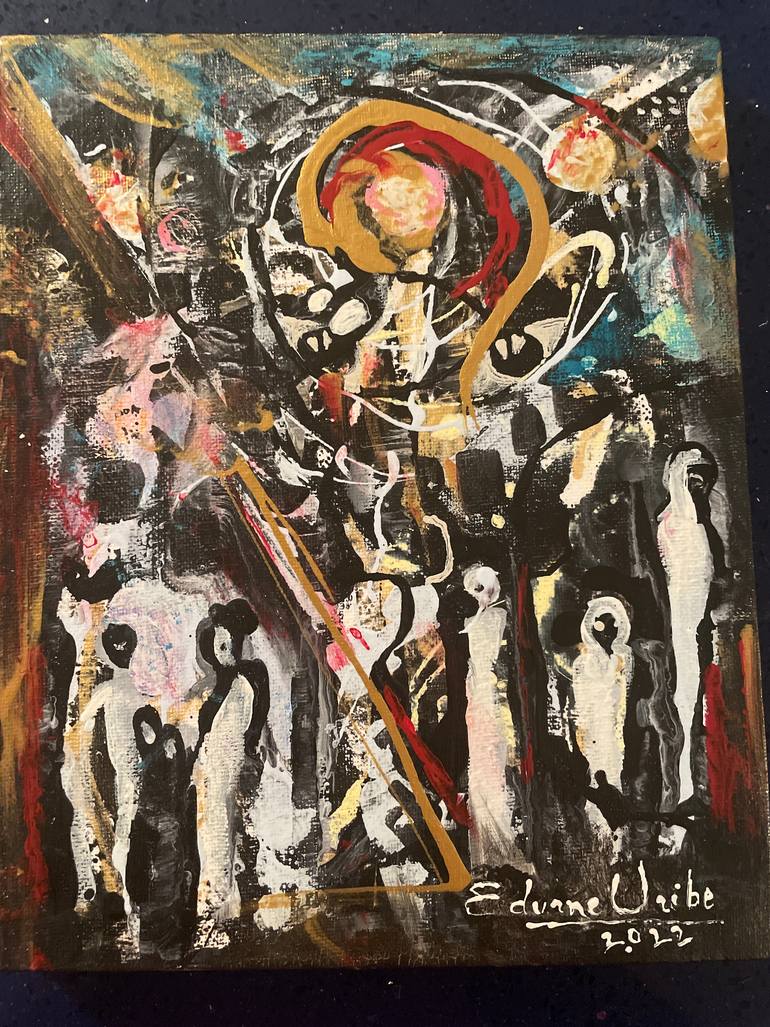 Original Abstract Expressionism Abstract Painting by Edurne Uribe