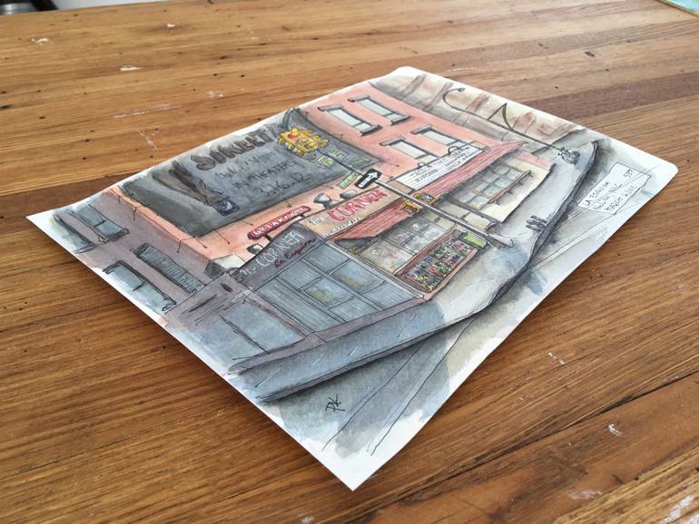 Original Street Art Cities Painting by Peter Koval