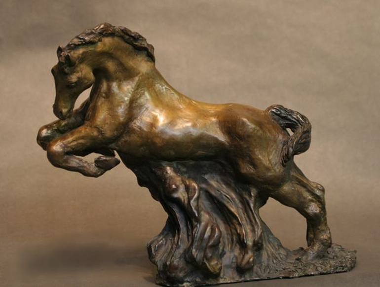 Original Figurative Horse Sculpture by JoAnne Helfert-Sullam