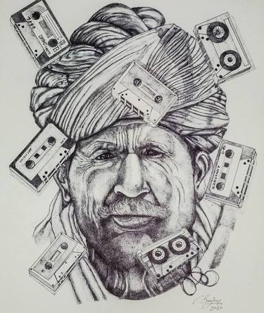 Original Figurative Portrait Drawings by Sanjay Sharma