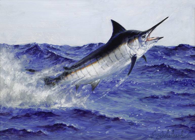 Black Marlin Painting by Guy Coheleach | Saatchi Art