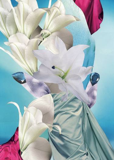 Original Abstract Floral Collage by Elena Stroganova