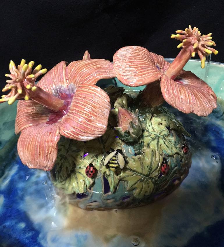 Original Fine Art Floral Sculpture by Lorrie Goss