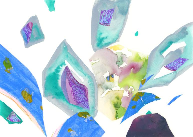 Print of Abstract Expressionism Abstract Collage by Satomi Sugimoto
