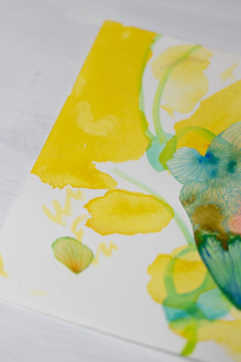 Original Abstract Botanic Collage by Satomi Sugimoto