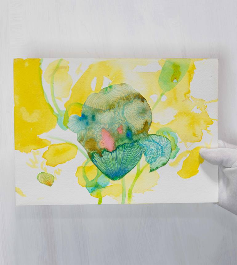Original Abstract Botanic Collage by Satomi Sugimoto