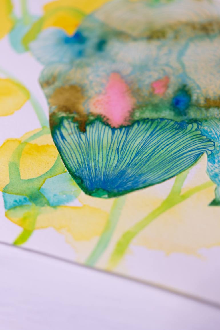 Original Abstract Botanic Collage by Satomi Sugimoto
