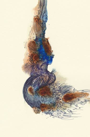 Original Abstract Fish Drawings by Satomi Sugimoto