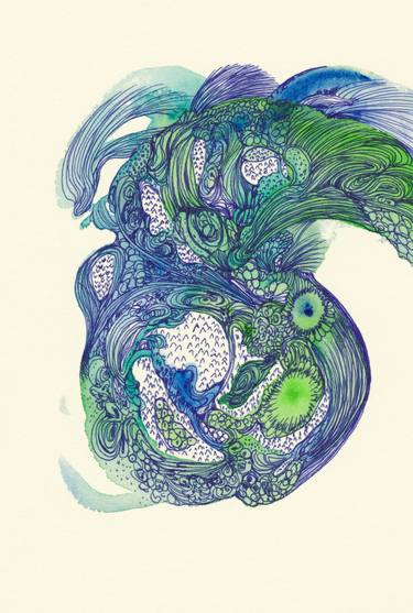 Print of Abstract Fish Drawings by Satomi Sugimoto