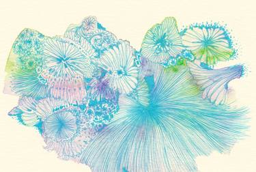 Original Fine Art Abstract Drawings by Satomi Sugimoto