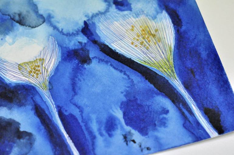 Original Abstract Botanic Painting by Satomi Sugimoto