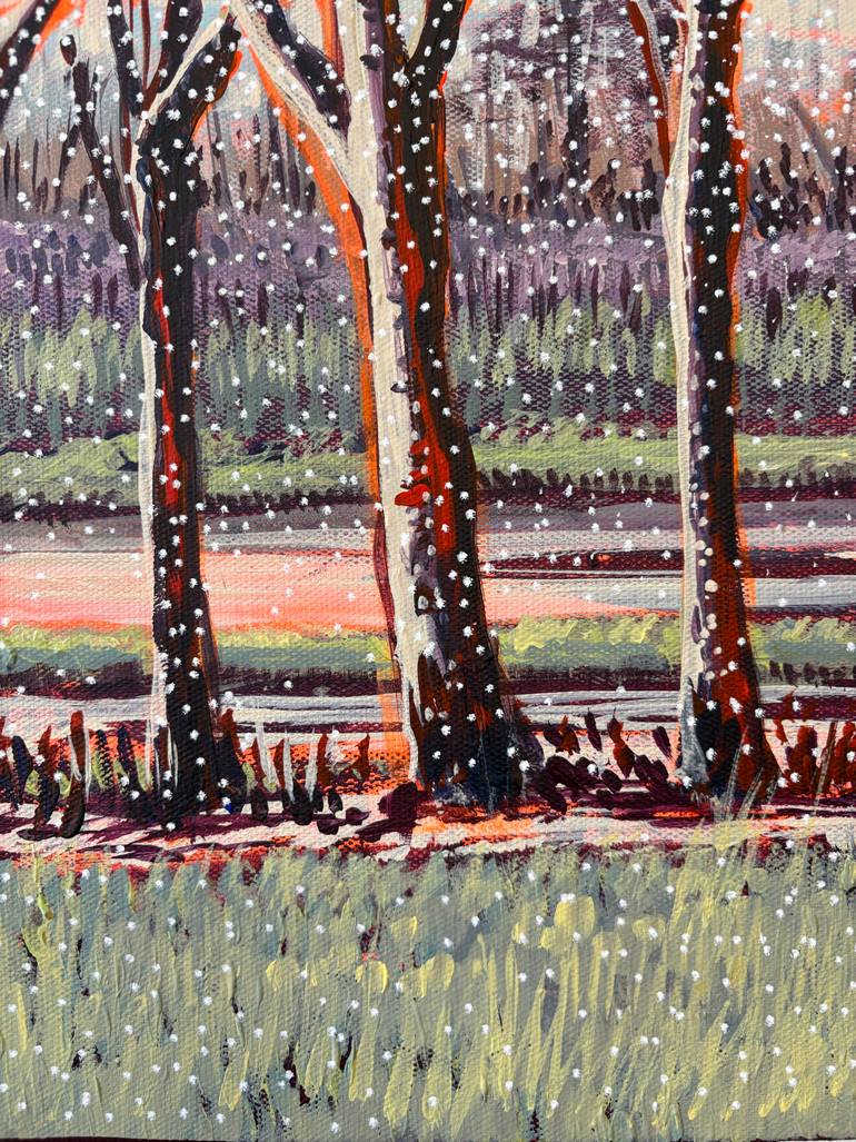 Original Abstract Expressionism Landscape Painting by Stéphanie De Malherbe