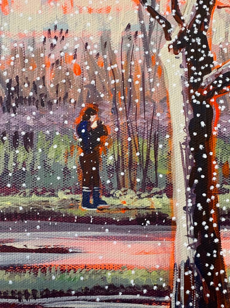 Original Abstract Expressionism Landscape Painting by Stéphanie De Malherbe