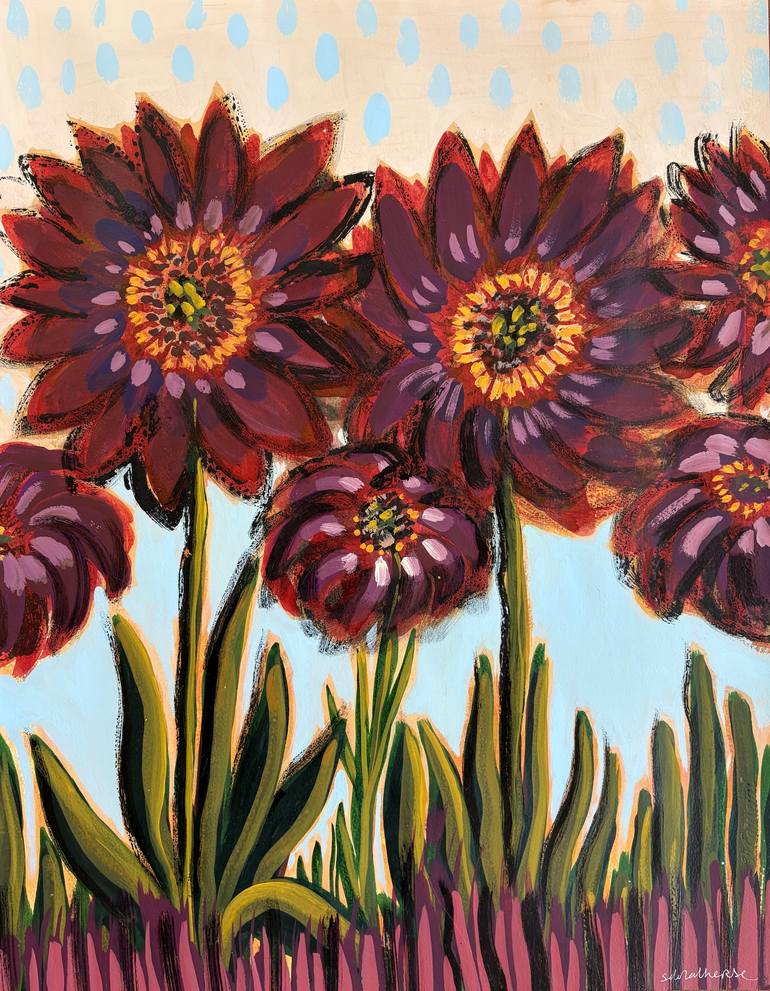 Original Contemporary Floral Paintings by Stéphanie De Malherbe